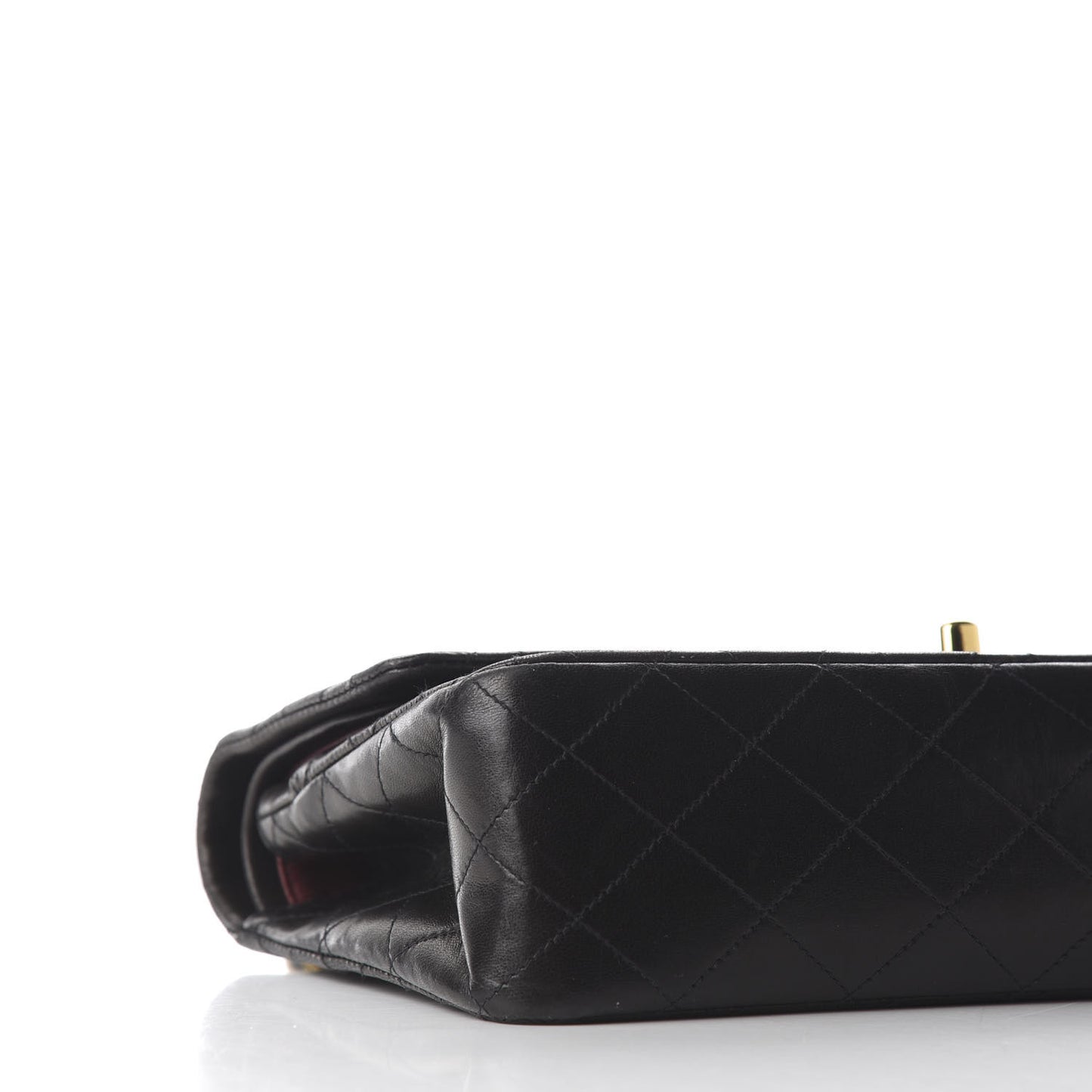 Lambskin Quilted Medium Double Flap Black