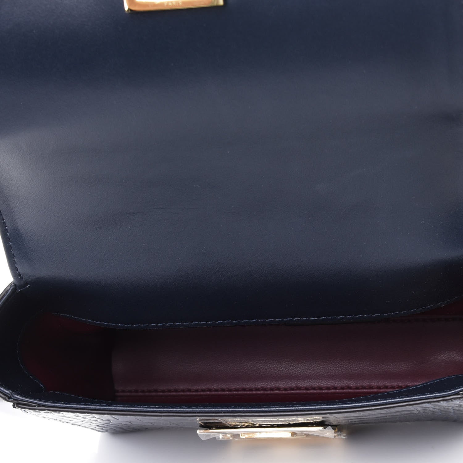 Givenchy Calfskin Crocodile Embossed Eden Mini Top Handle Blue 4 of 4