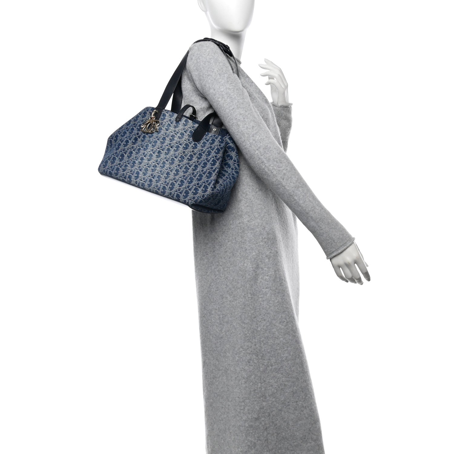 Christian Dior Denim Jacquard Oblique Medium Toujours Blue 2 of 13