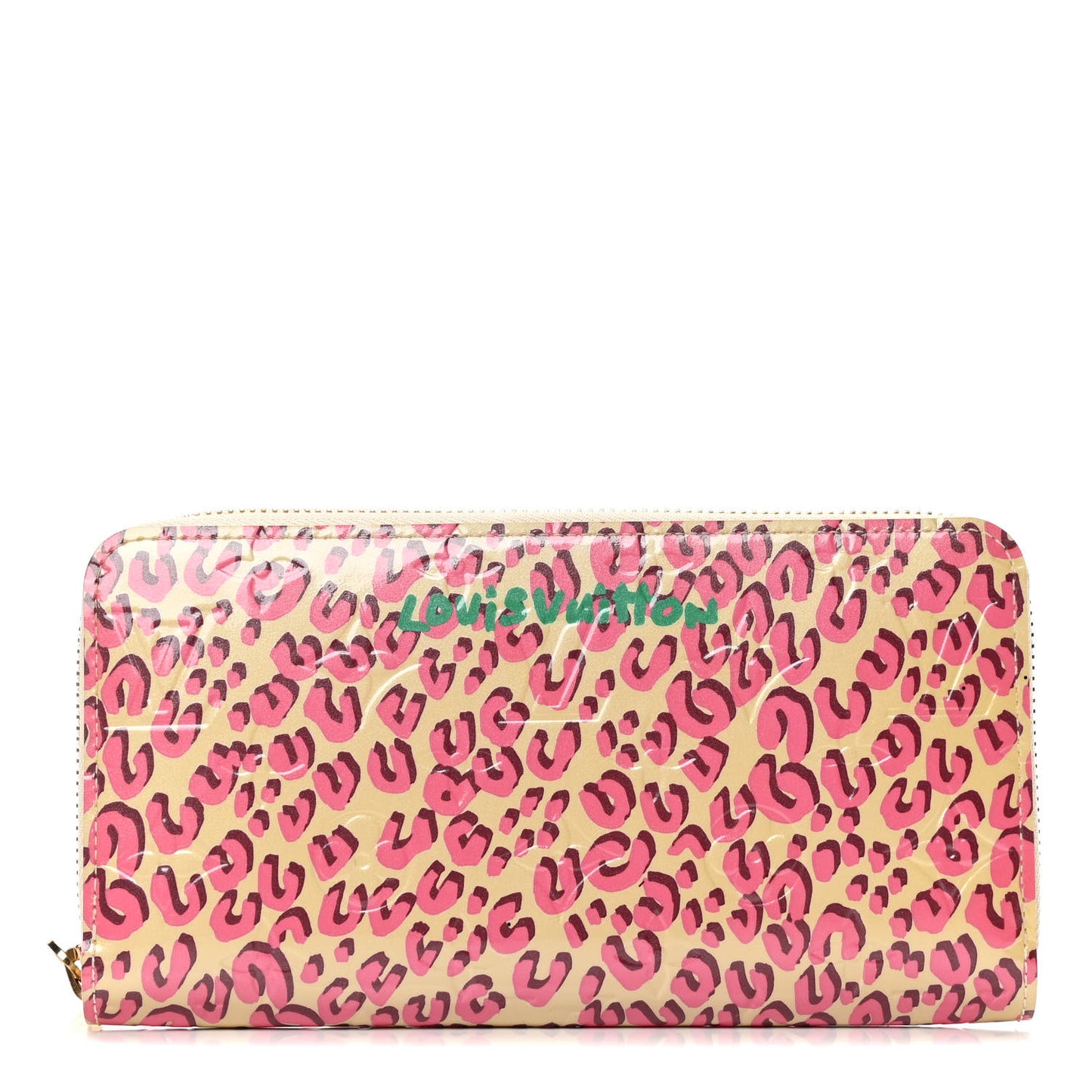 Vernis Leopard Zippy Wallet Blanc Corail