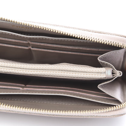 Chanel Iridescent Caviar Quilted Long Zip Around Wallet Beige 10 of 12