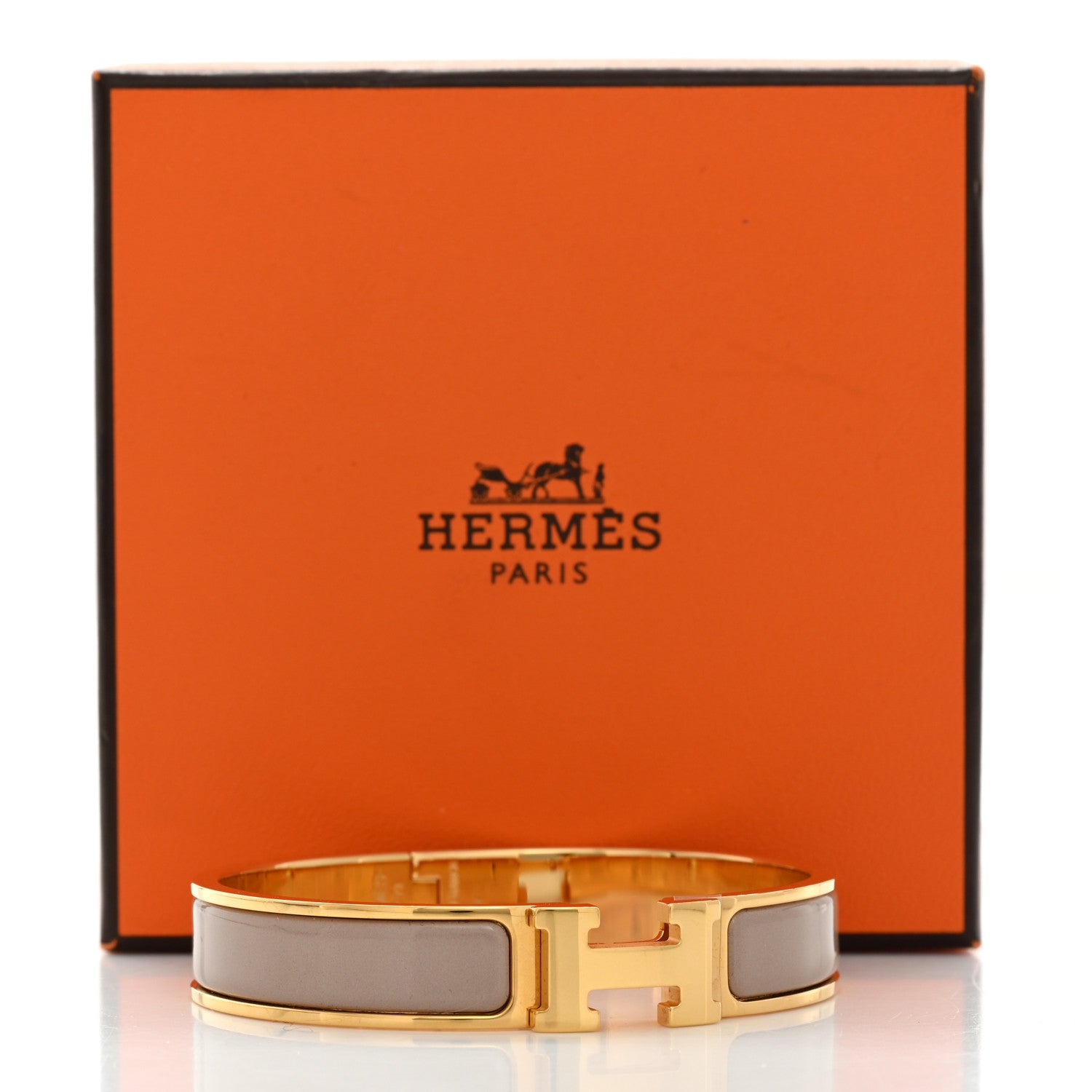 Hermes Enamel Narrow Clic Clac H Bracelet GM Marron Glace 5 of 5