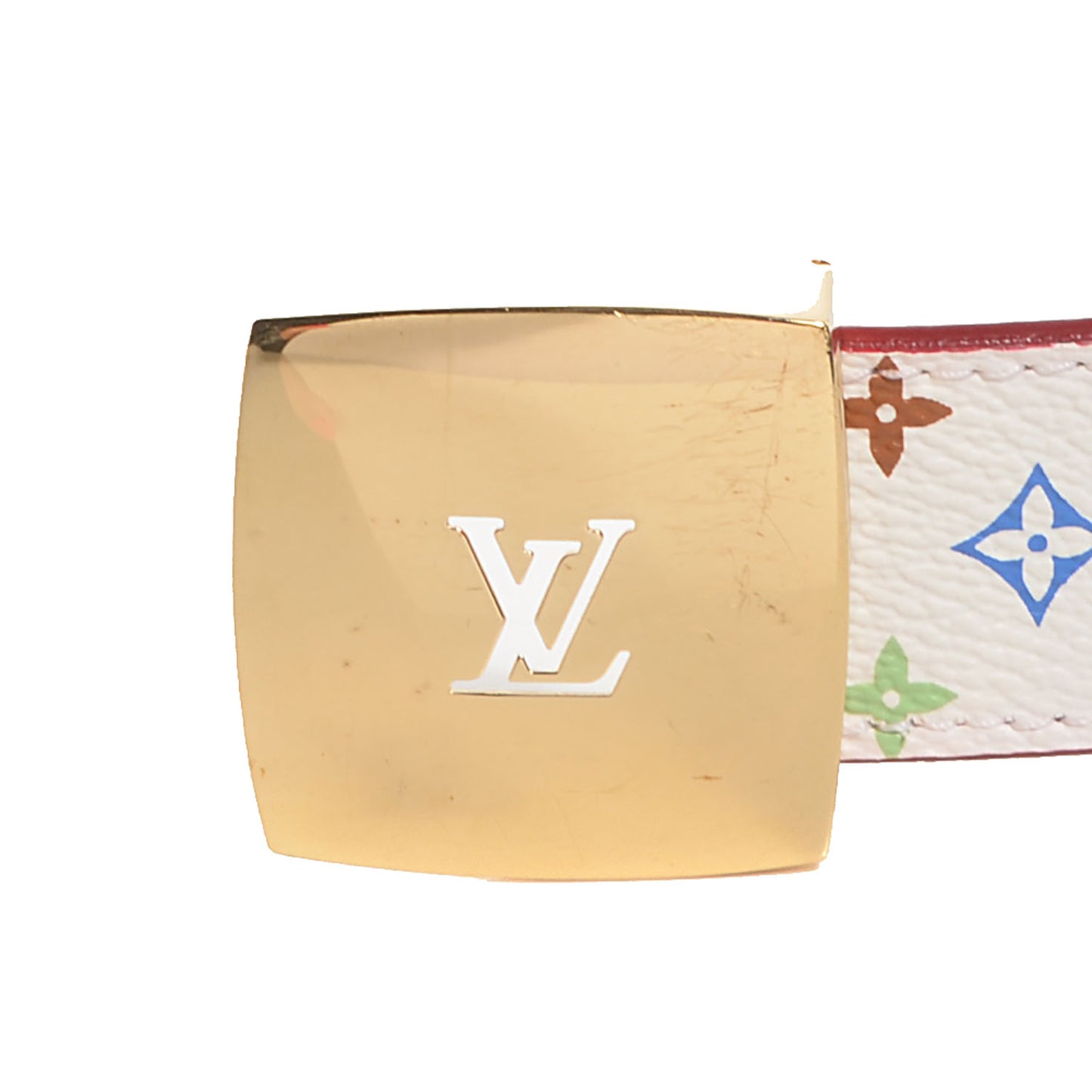 Monogram Multicolor LV Cut Reversible Belt 90 36 White