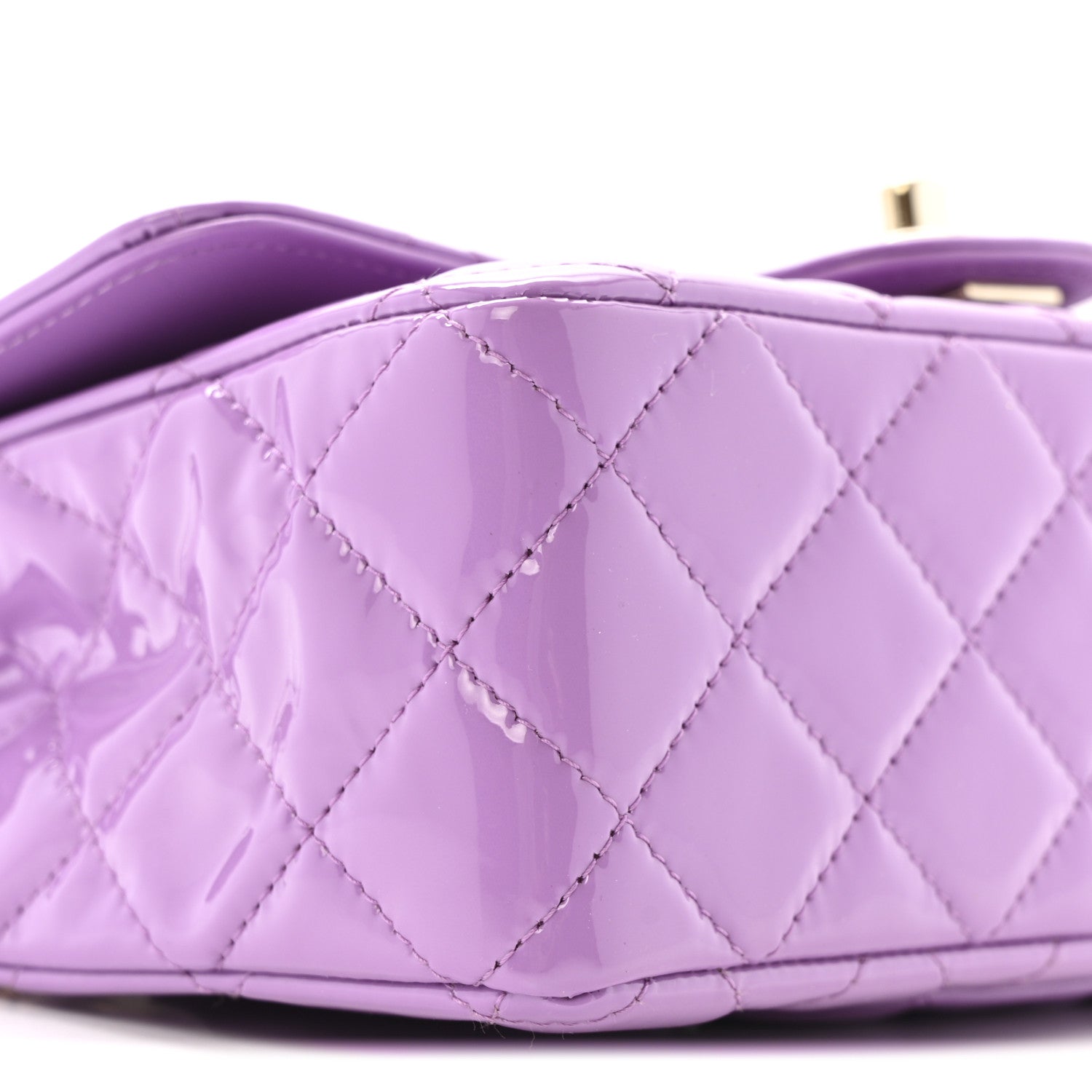 Chanel Patent Quilted Mini Rectangular Flap Purple 10 of 11