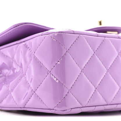Chanel Patent Quilted Mini Rectangular Flap Purple 10 of 11