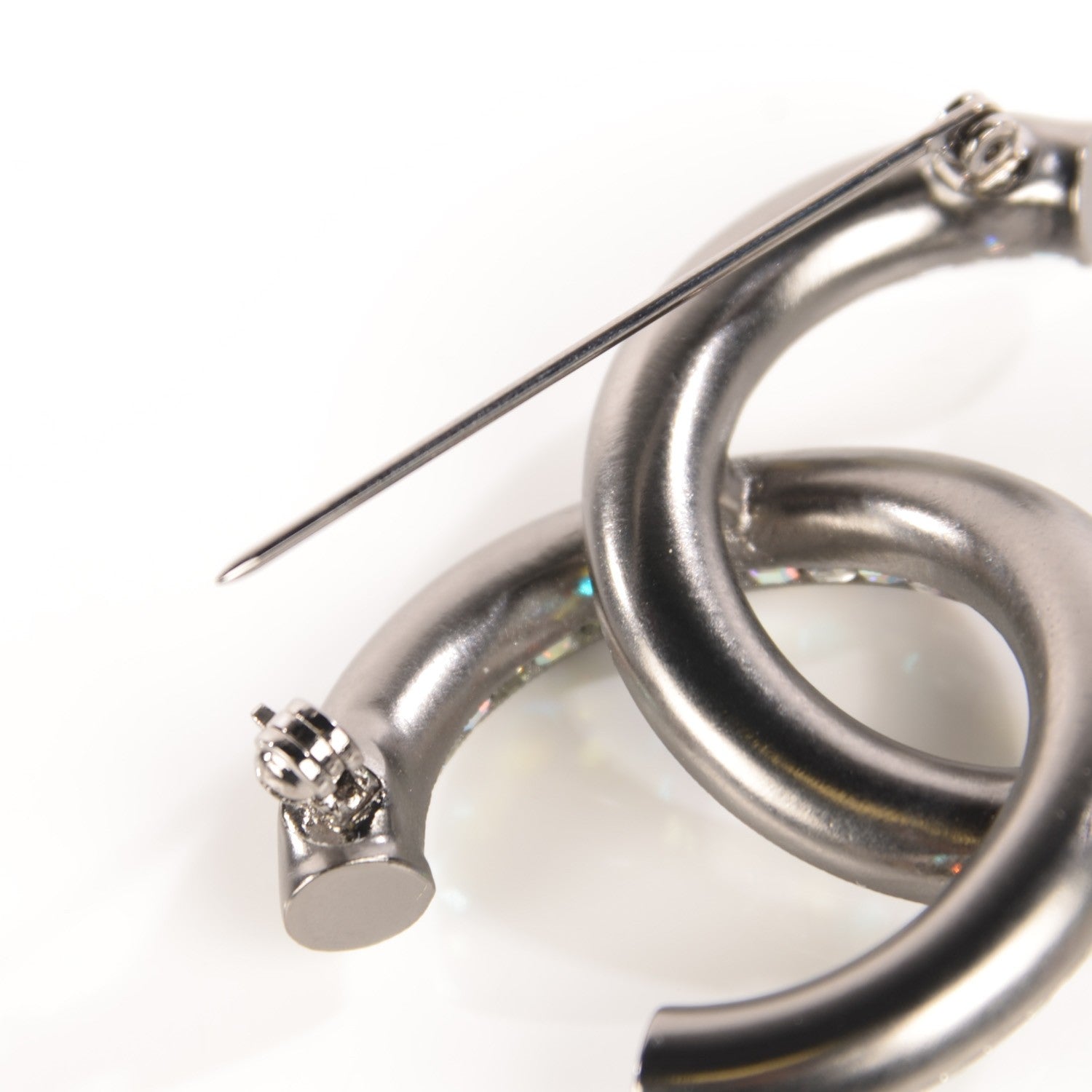 Chanel Ruthenium Crystal Baguette CC Brooch Multicolor 4 of 4