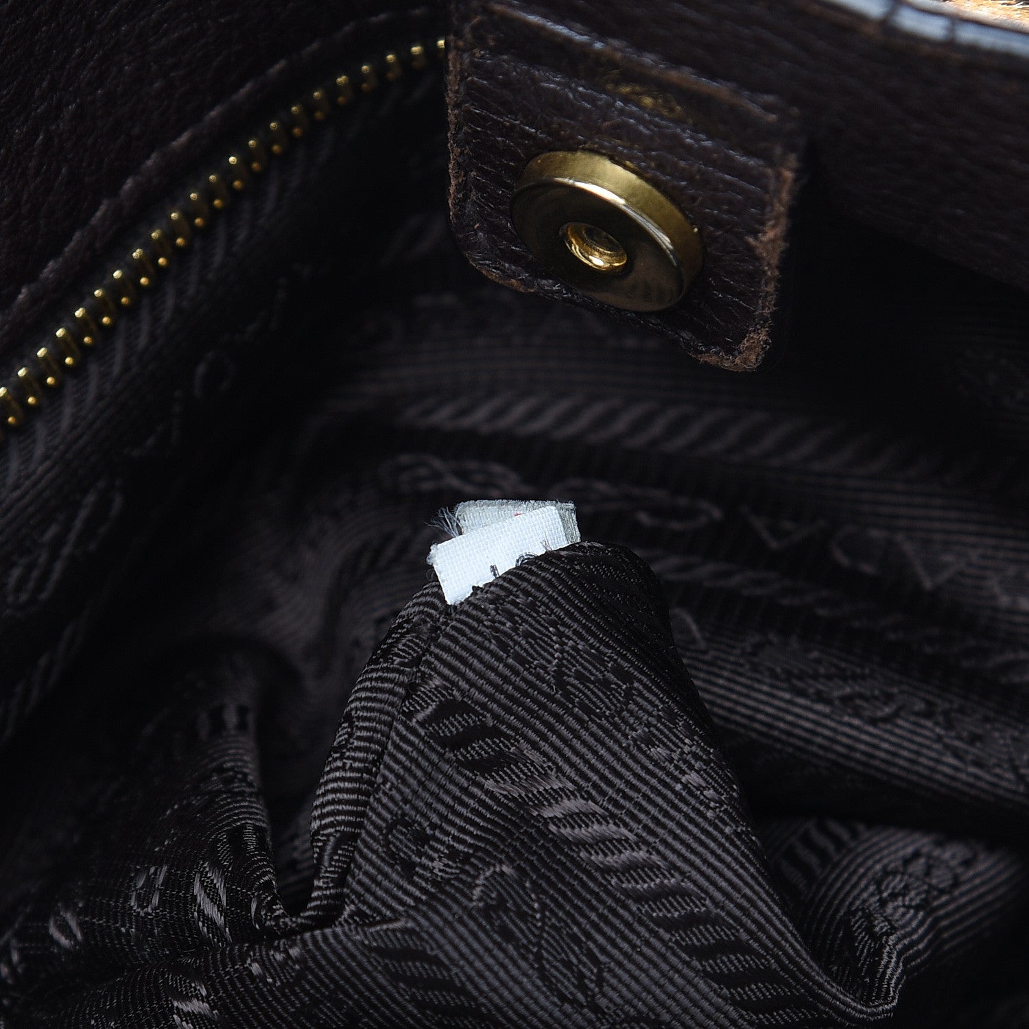 Prada Calf Hair Leopard Print Shoulder Bag Avorio 7 of 20