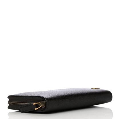 Gucci Dollar Calfskin Boar Effect GG Marmont Zip Around Wallet Dark Cocoa 4 of 15