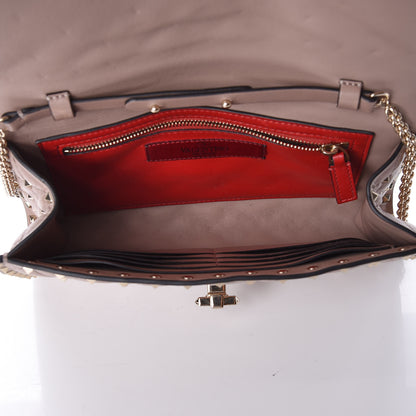 Valentino Garavani Lambskin Rockstud Spike Wallet on Chain Poudre 7 of 11
