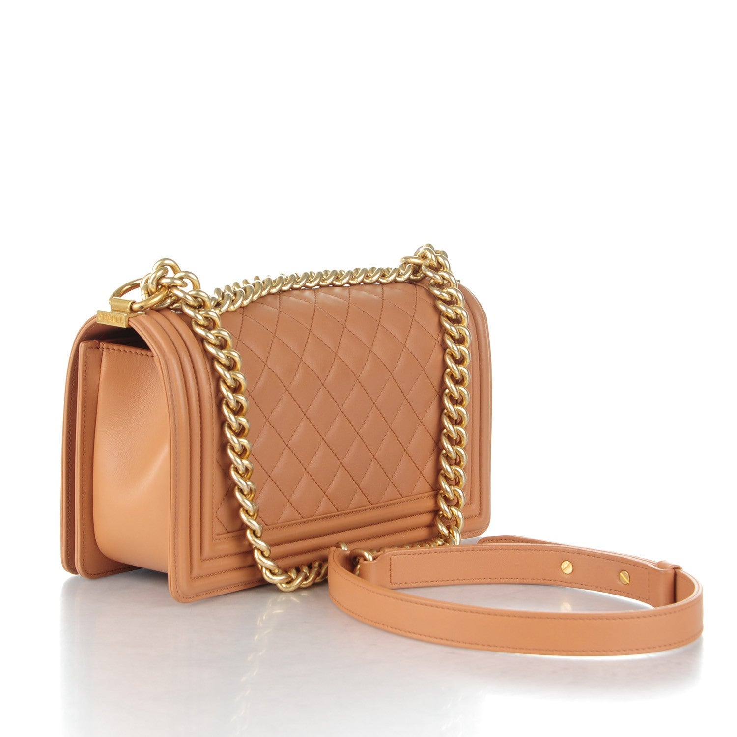 Chanel Lambskin Quilted Medium Boy Flap Camel 3 of 15