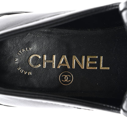 Chanel Lambskin Quilted CC Turnlock Loafers 35 Black 7 of 9
