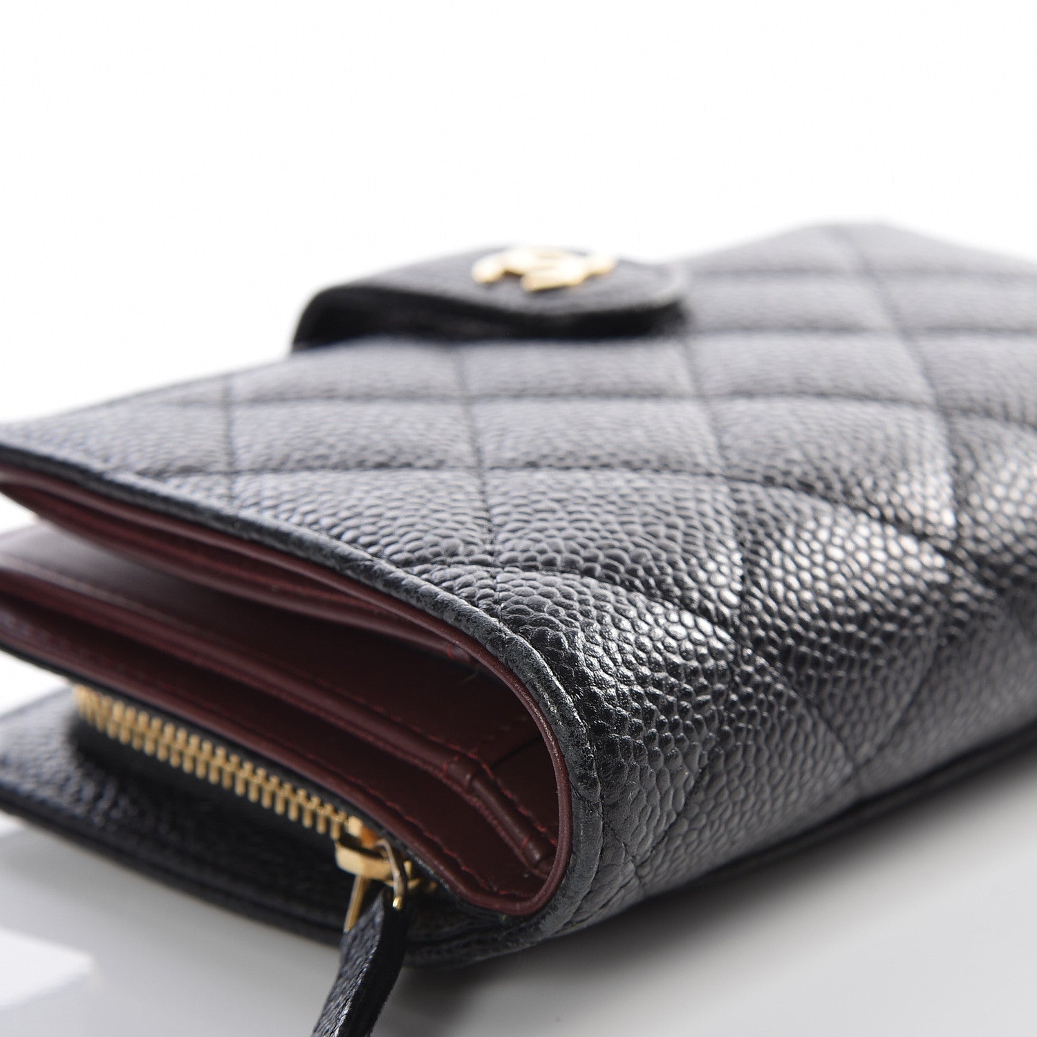 Chanel Caviar Quilted Zipped Pocket Wallet Black 7 of 12