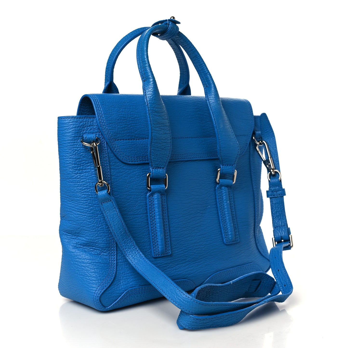 Textured Calfskin Large Pashli Satchel Cobalt
