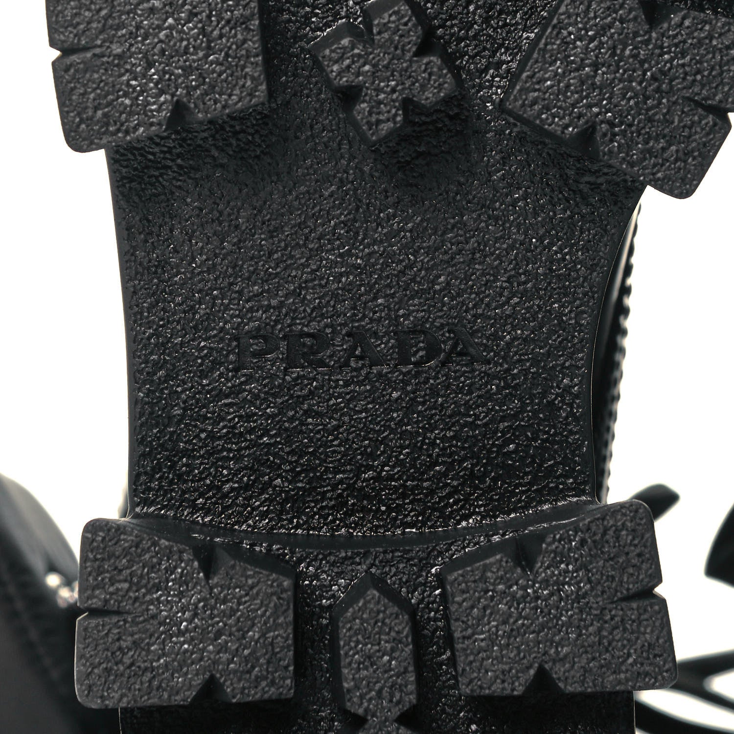 Prada Spazzolato Rois Nylon Metal Triangle Logo Monolith Pouch Pocket 55mm Boots 38.5 Black 6 of 6