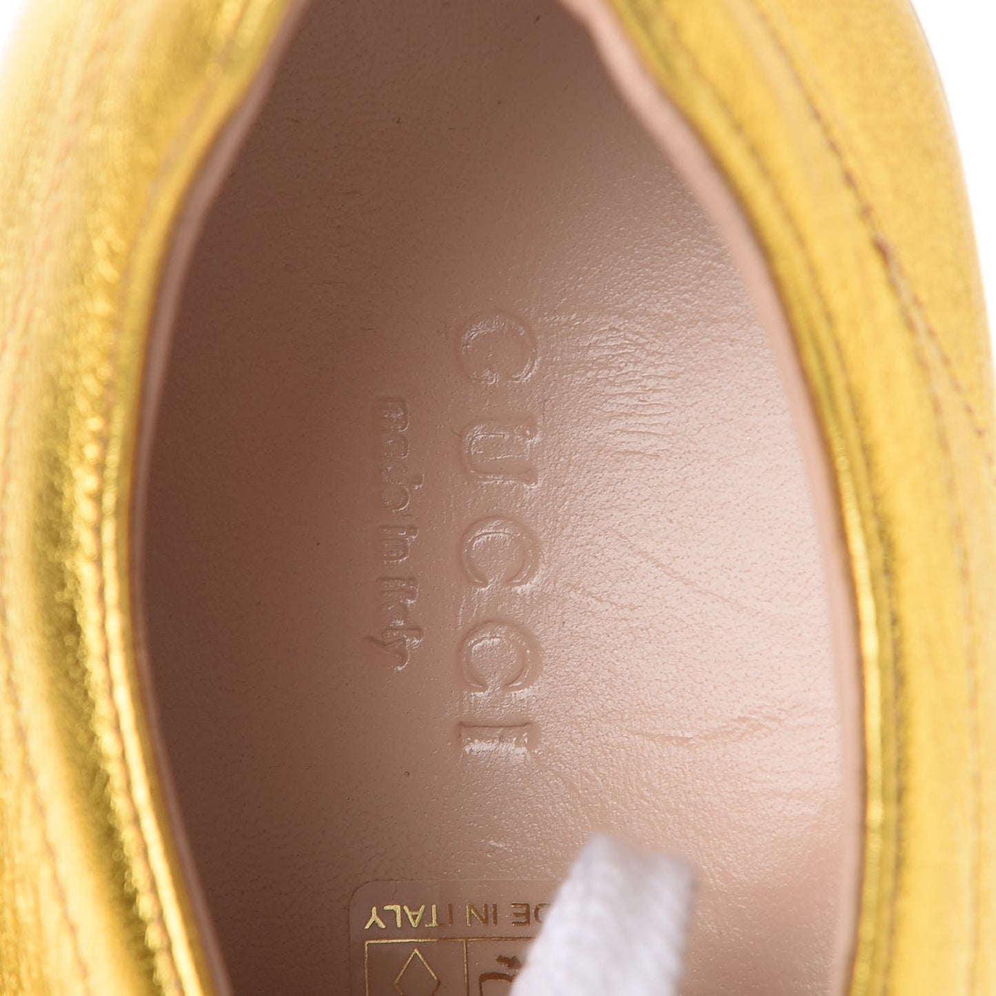Metallic Nappa Sylvie Web Peggy Platform Sneakers 38.5 Oro Vecchio
