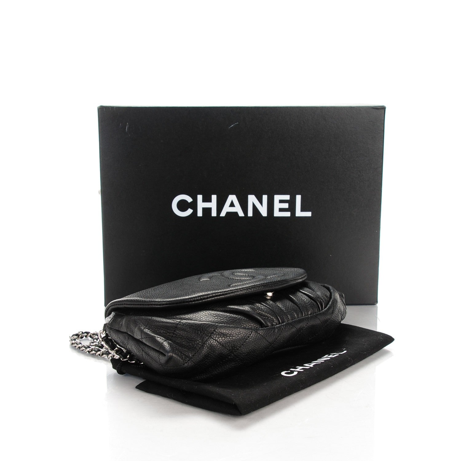 Chanel Caviar Half Moon Wallet On Chain WOC Black 4 of 8
