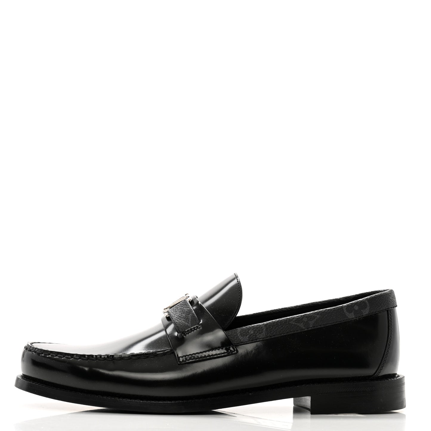 Calfskin Monogram Eclipse Mens Major Loafers 8 Black