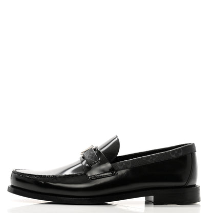 Louis Vuitton Calfskin Monogram Eclipse Mens Major Loafers 8 Black 1 of 9