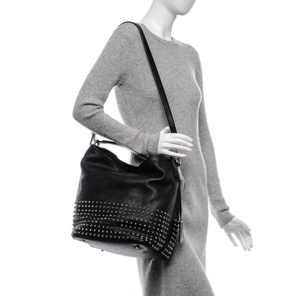 Burberry Calfskin Studded Medium Susanna Hobo Black 2 of 9