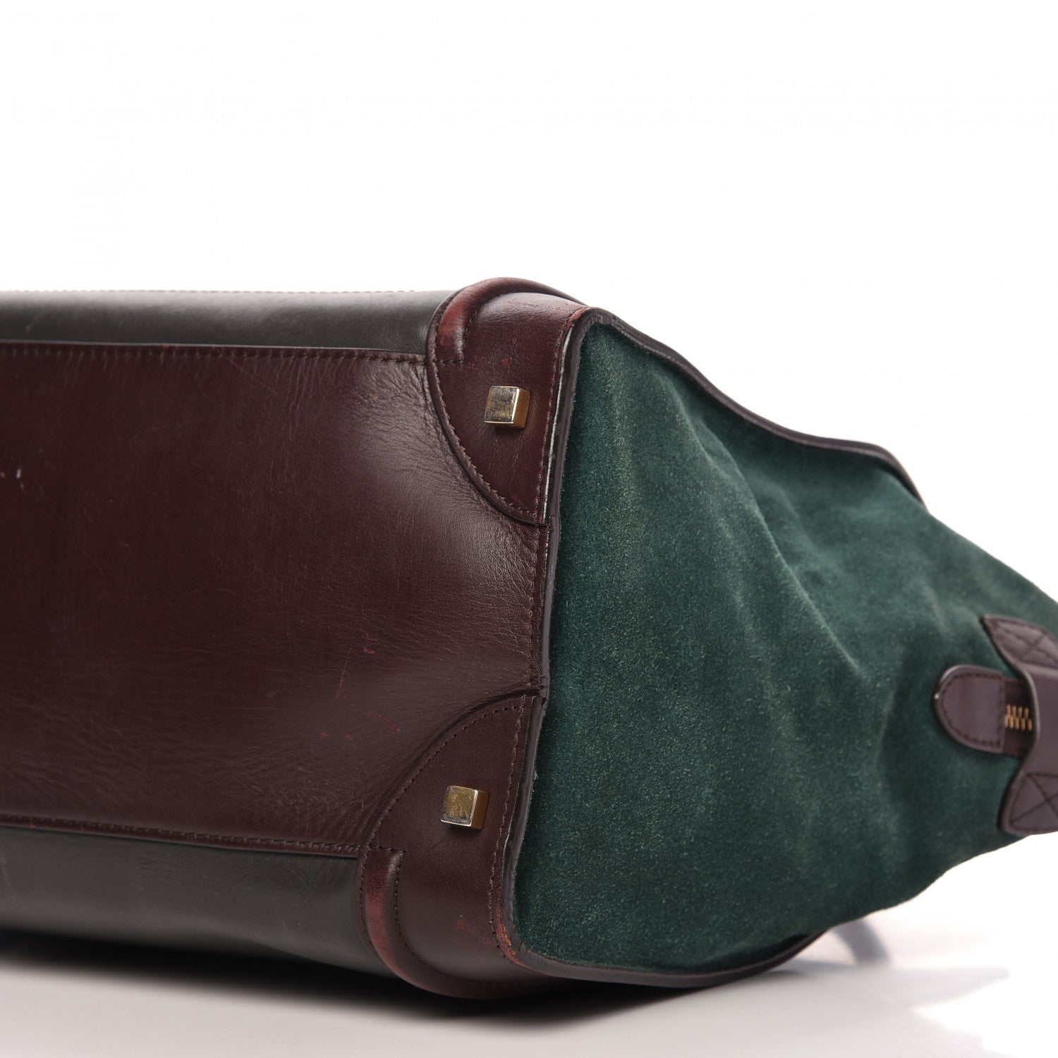 Celine Smooth Calfskin Suede Mini Tri-Color Luggage Burgundy 7 of 10