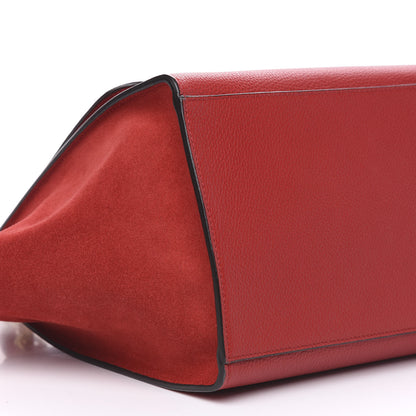 Celine Drummed Calfskin Suede Medium Trapeze Vermillion 8 of 9