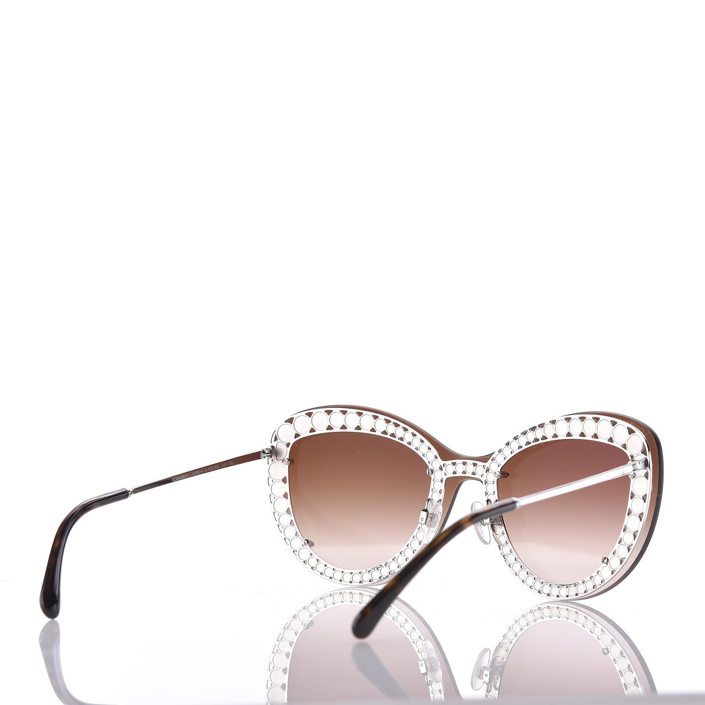Acetate Metal Pearl Butterfly Sunglasses 4236-H Brown