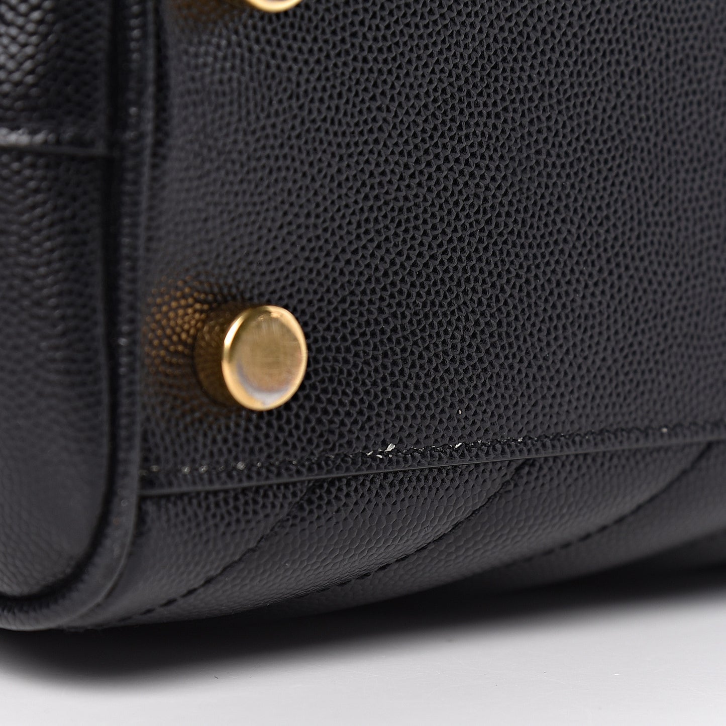 Grain De Poudre Matelasse Chevron Monogram Shopping Bag Black