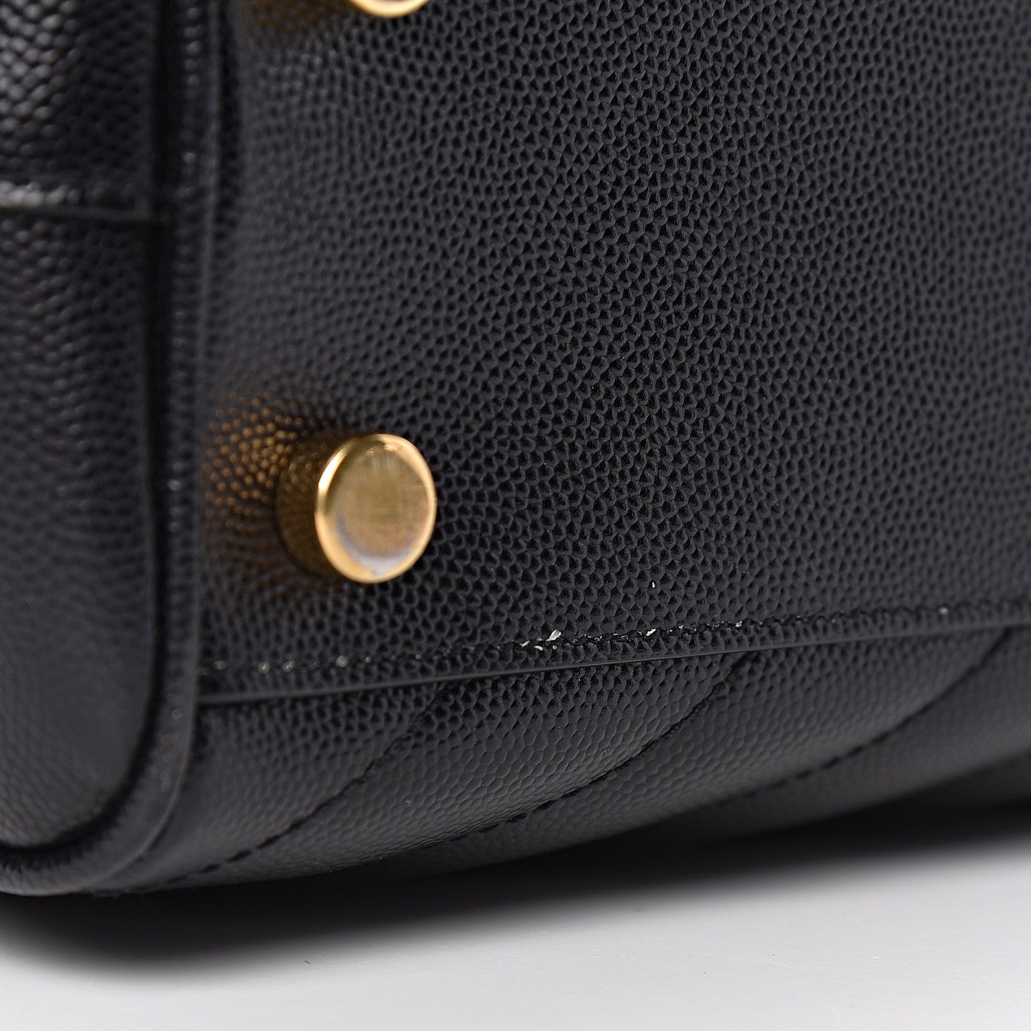 Saint Laurent Grain De Poudre Matelasse Chevron Monogram Shopping Bag Black 9 of 12