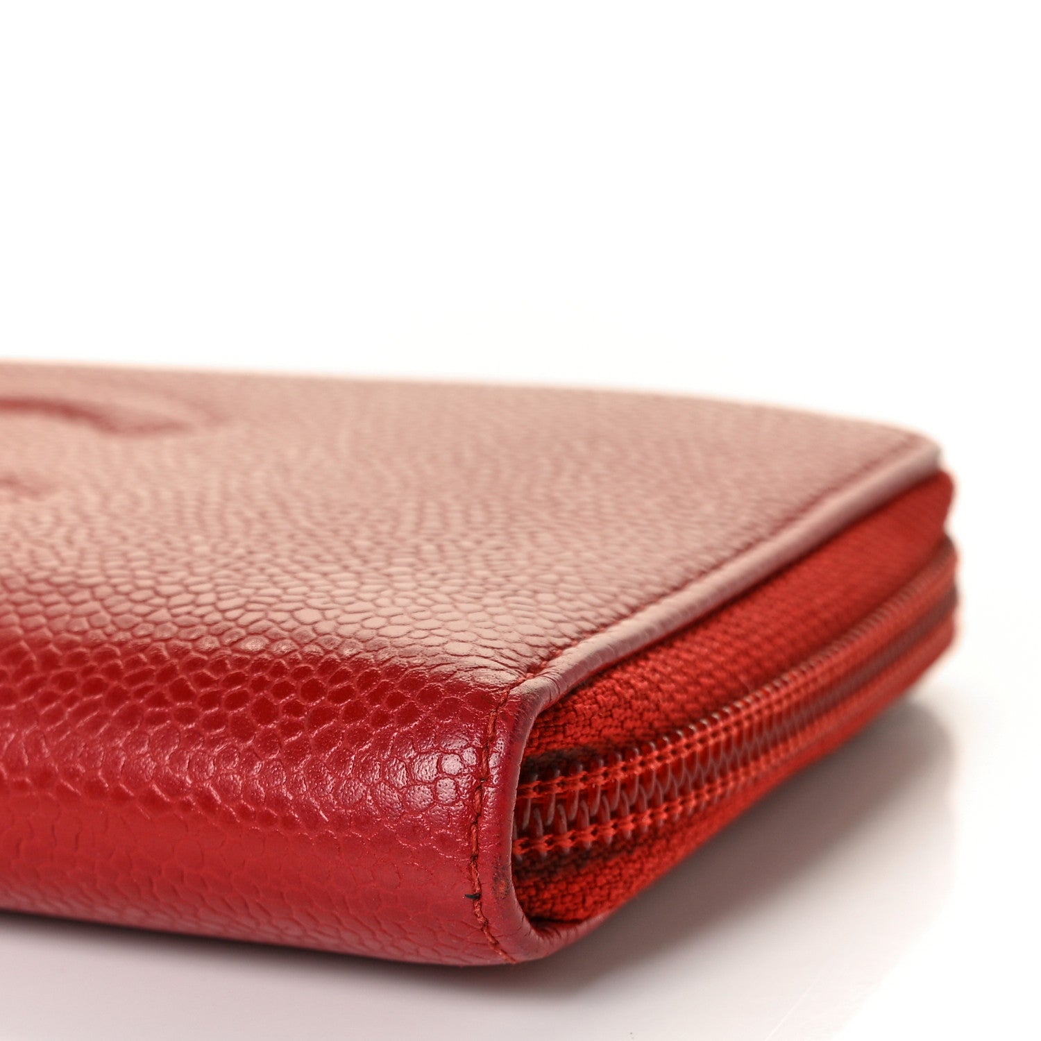 Chanel Caviar Large Timeless CC Zip Around Wallet Red 10 of 12