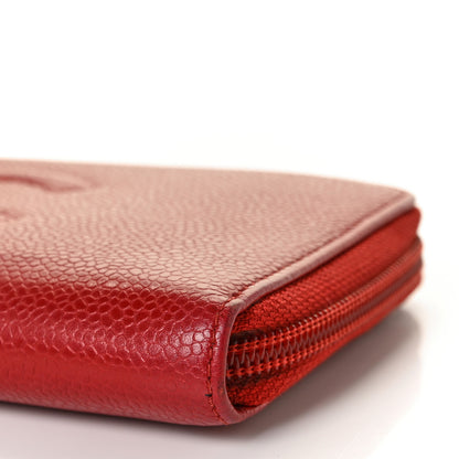 Chanel Caviar Large Timeless CC Zip Around Wallet Red 10 of 12