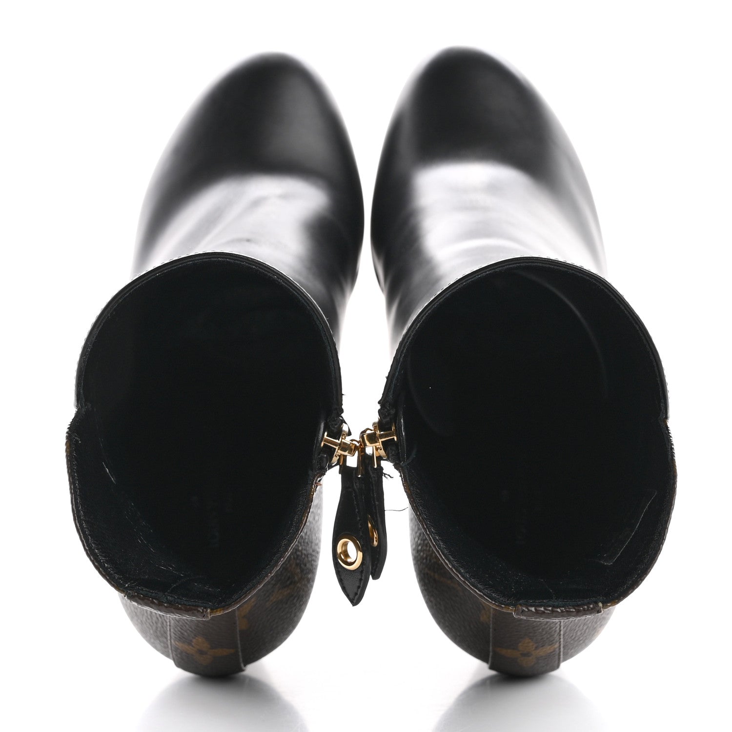 Louis Vuitton Calfskin Monogram Afterglow Platform Ankle Boots 36 Black 2 of 10