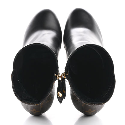 Louis Vuitton Calfskin Monogram Afterglow Platform Ankle Boots 36 Black 2 of 10