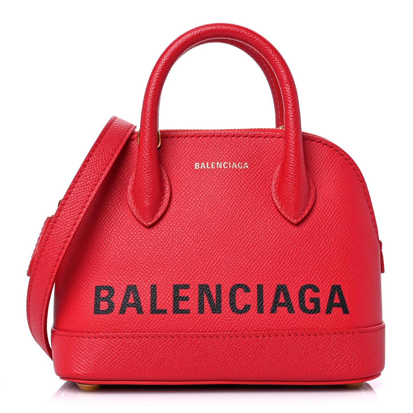 Grained Calfskin XXS Ville Top Handle Bag Rouge Coquelicot