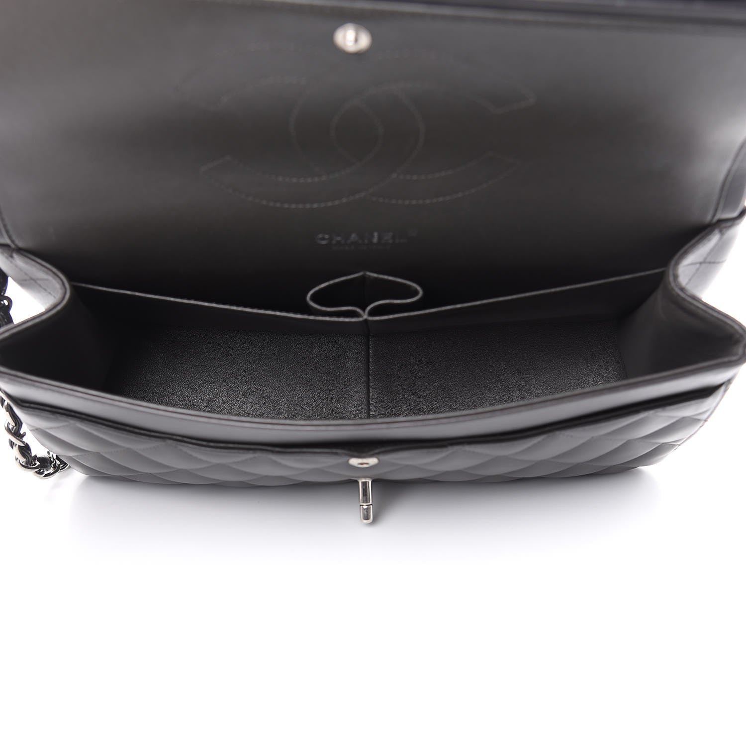 Chanel Lambskin Quilted Jumbo Double Flap Dark Grey 5 of 14