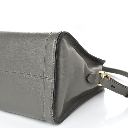Alexander McQueen Pebbled Calfskin Small Skull Padlock Zip Around Tote Dark Grey 13 of 17