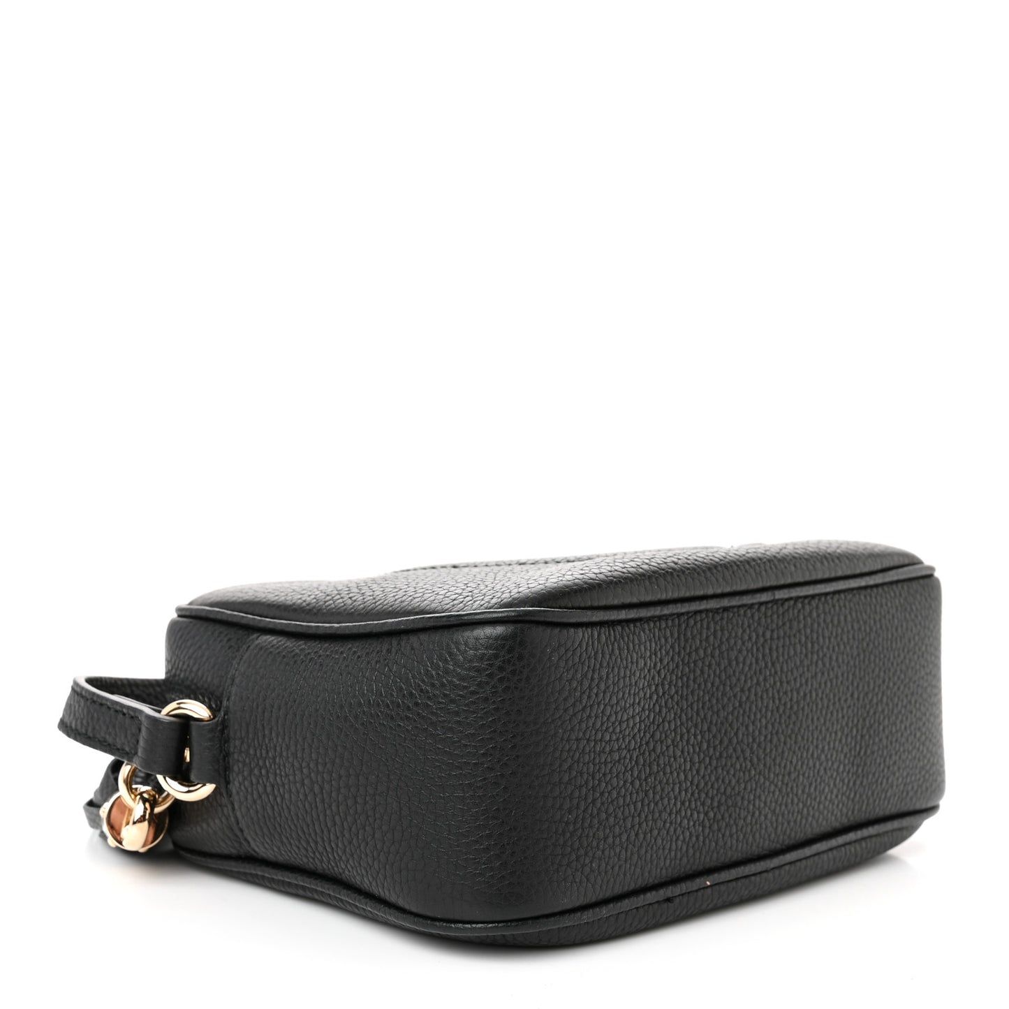 Pebbled Calfskin Small Soho Disco Bag Black