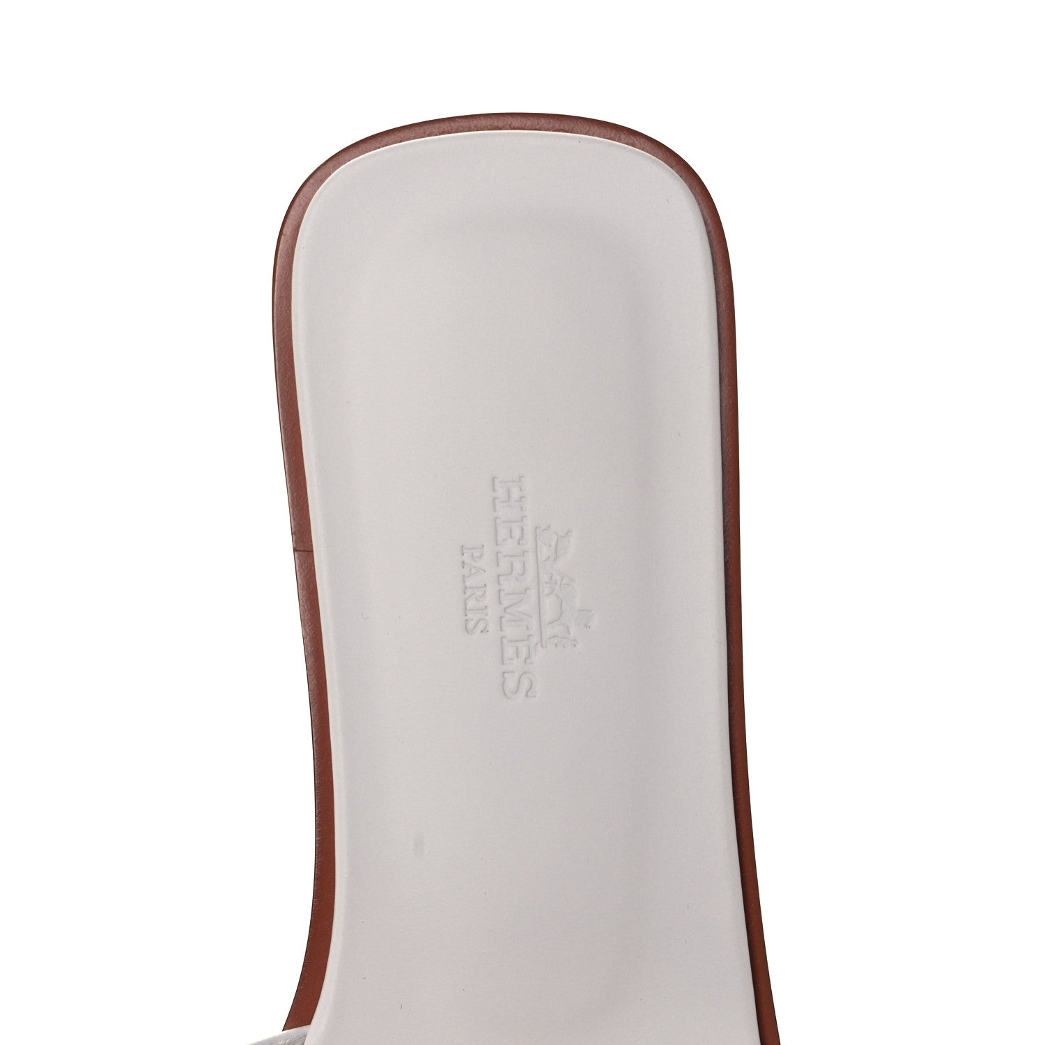 Hermes Box Calfskin Oran Sandals 39 White 8 of 9