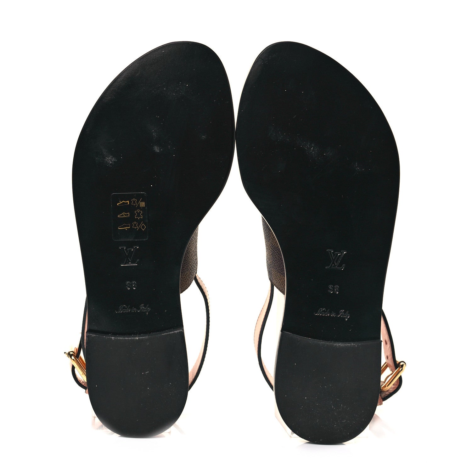 Louis Vuitton Calfskin Damier Ebene Passenger Flat Sandals 38 Venus Pink 5 of 8