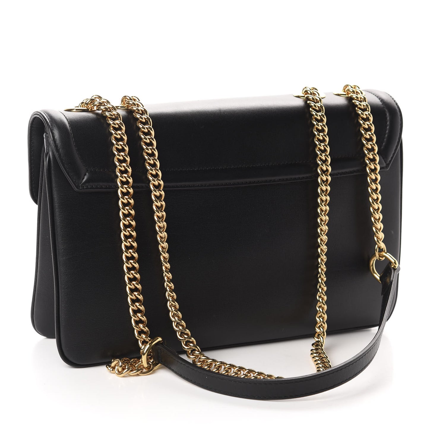Vitello Palmellato Lux Crystal Medium Rajah Shoulder Bag Black