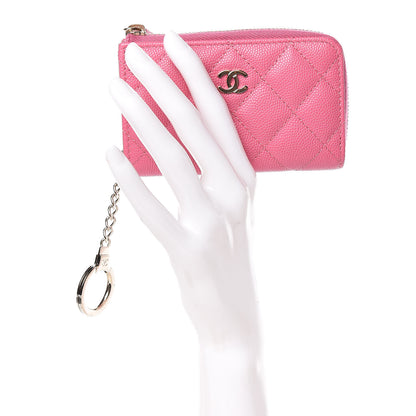 Chanel Caviar Quilted Key Holder Case Pink 2 of 8