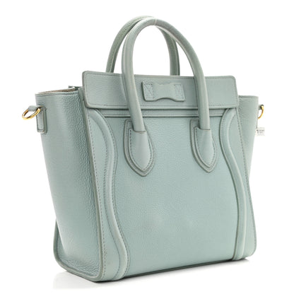 Celine Drummed Calfskin Nano Luggage Almond 3 of 14
