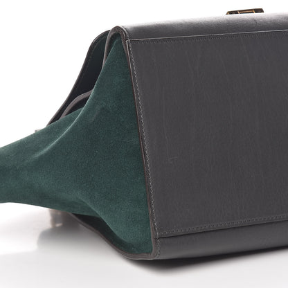 Celine Smooth Calfskin Suede Medium Tri-Color Trapeze Burgundy 8 of 18
