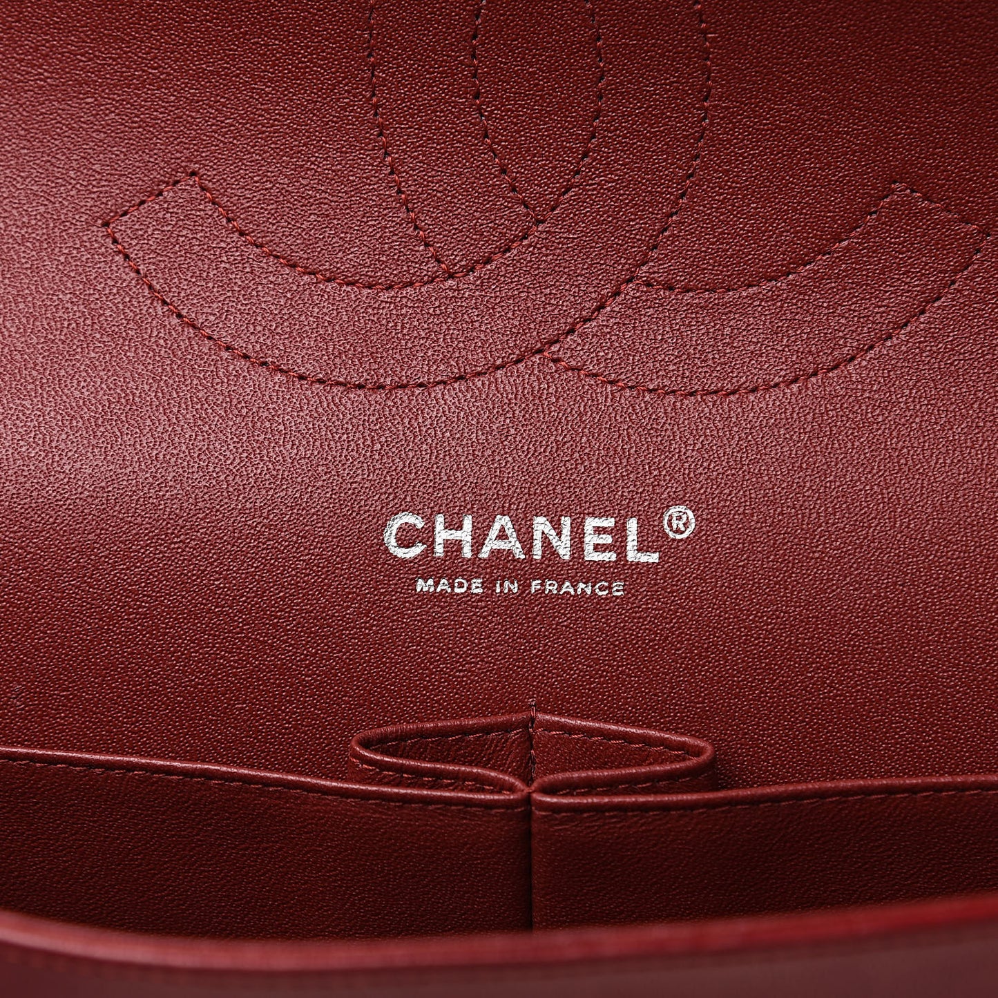 Lambskin Quilted Jumbo Double Flap Dark Red