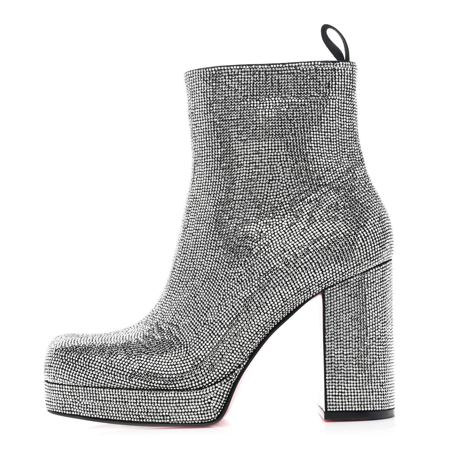 Christian Louboutin Suede Strauss Stage 110 Platform Boots 41 Black Crystal 1 of 8