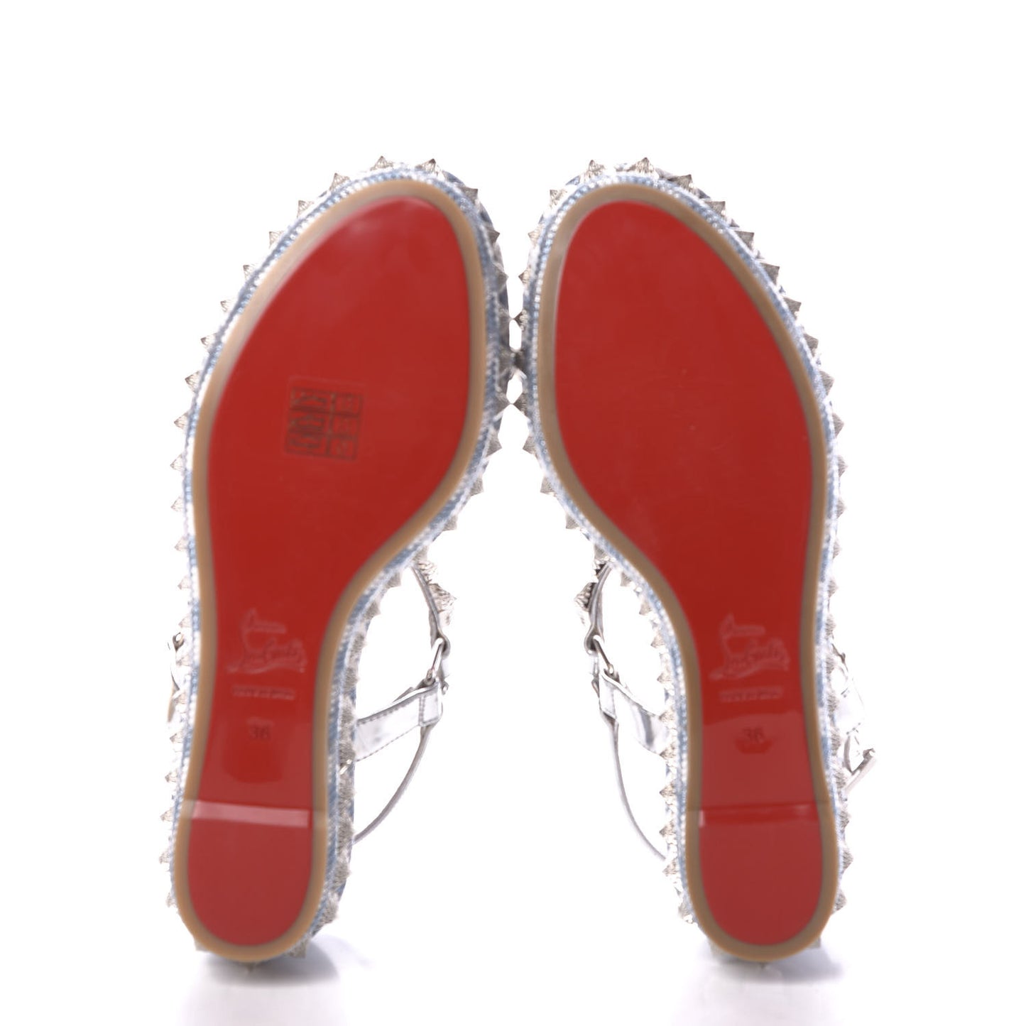 Patent Lurex Pira Ryad 60 Platform Sandals 36 Silver Blue