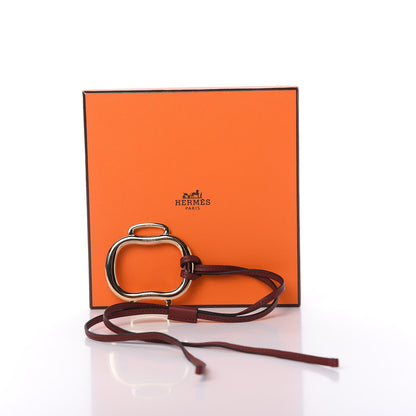 Hermes Permabrass Bouclerie Pendant Necklace Rose Gold Rouge H 6 of 6