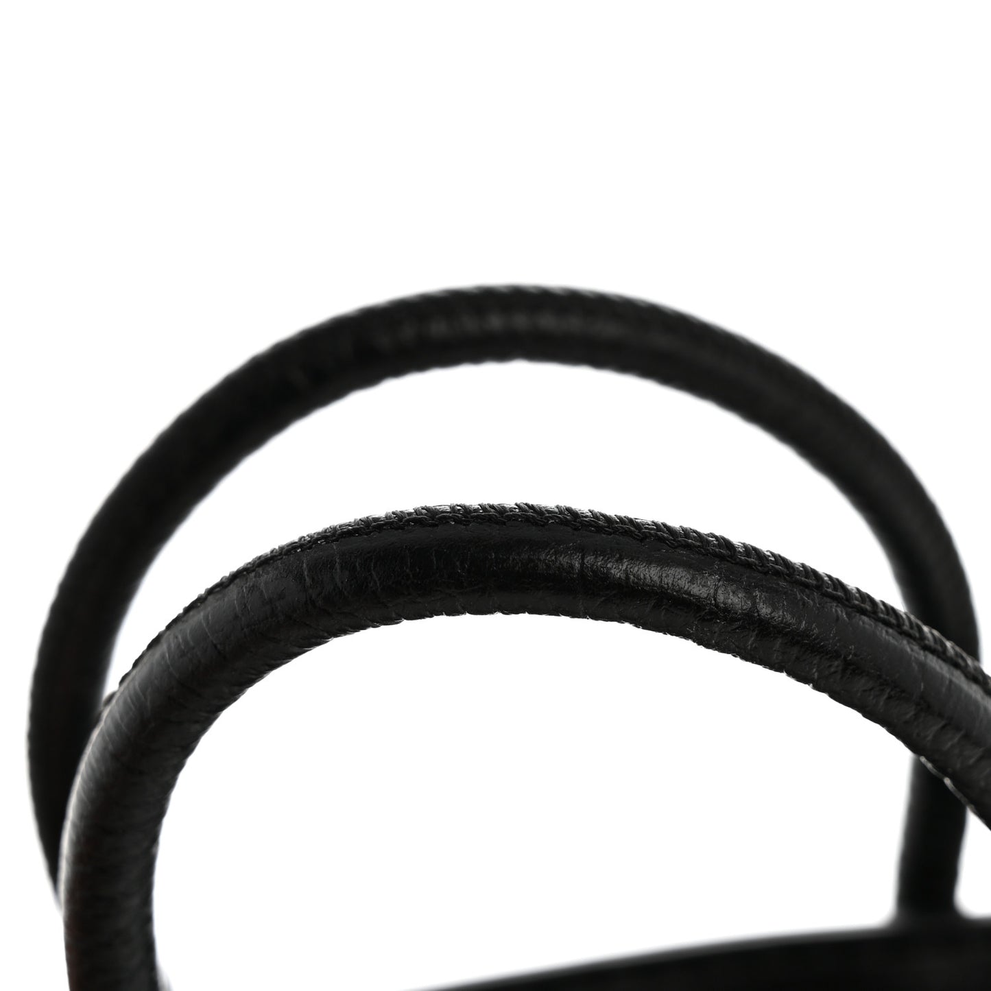 Squared Calfskin Logo Shopping Phone Holder Bag Black