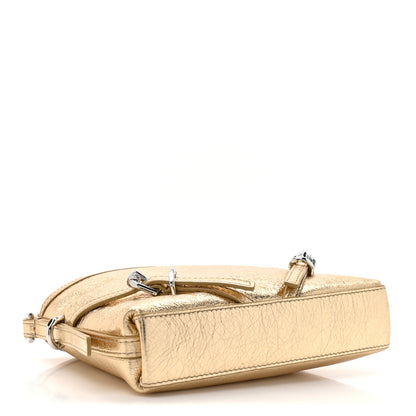 Givenchy Metallic Tumbled Calfskin Nano Voyou Bag Golden Sand 4 of 10