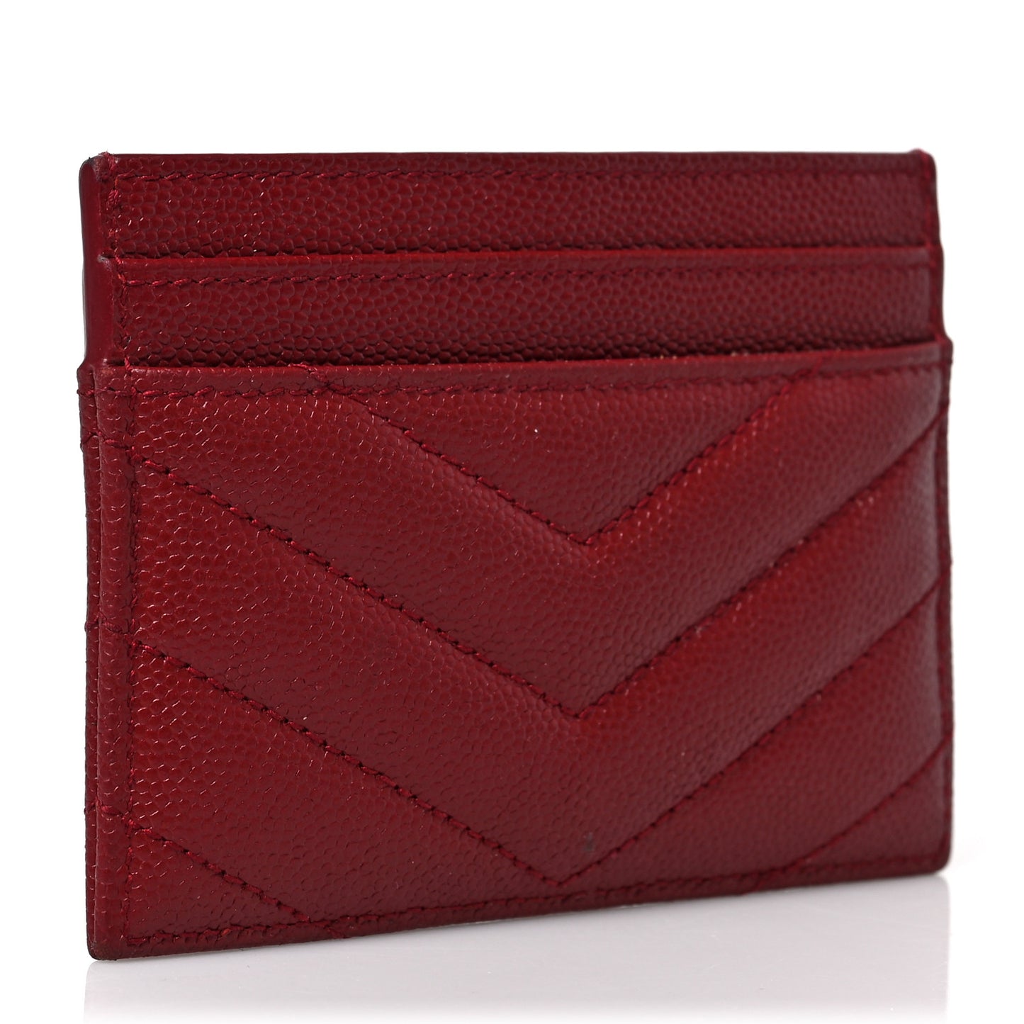 Grain De Poudre Matelasse Chevron Monogram Credit Card Case Opyum Red