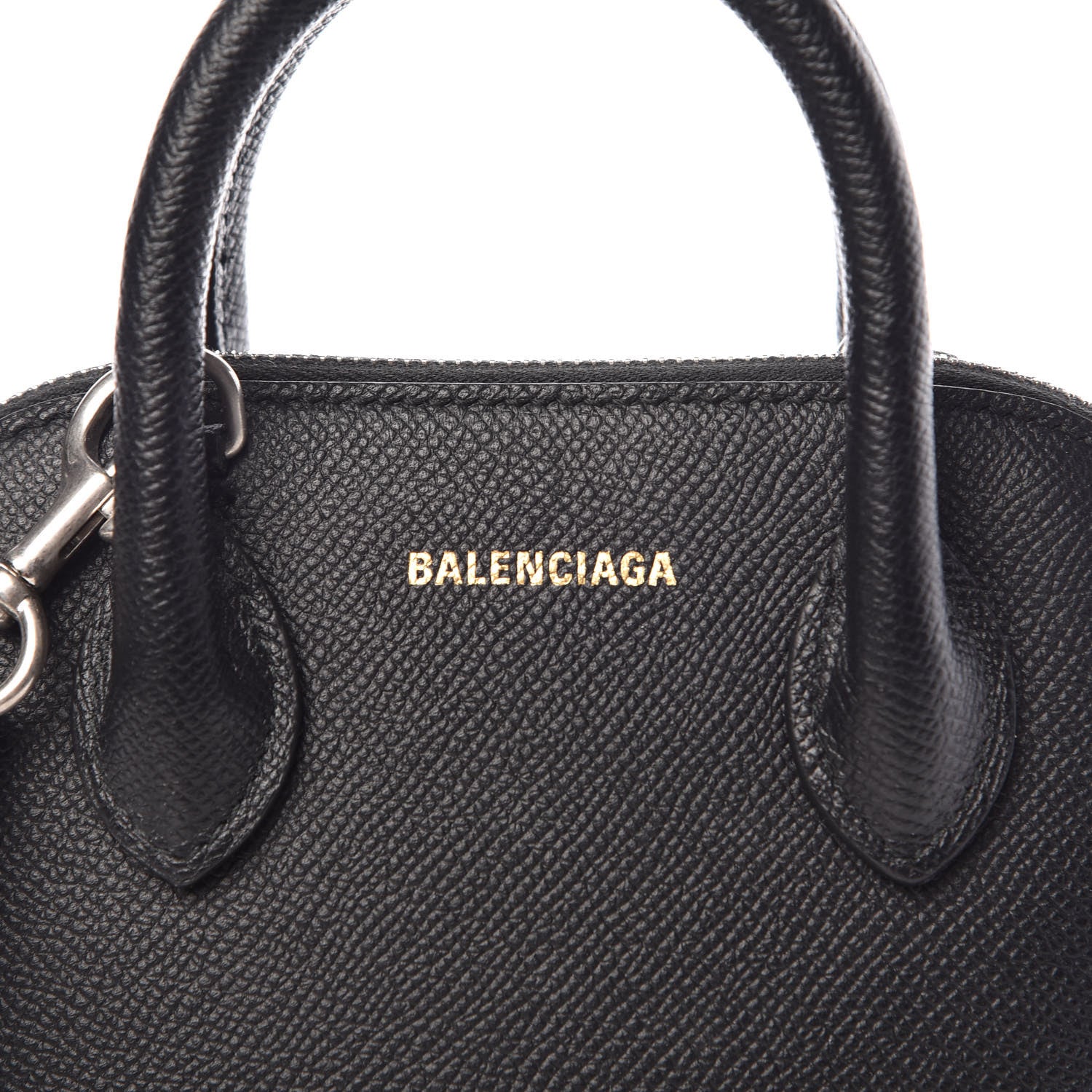Balenciaga Signature Grained Calfskin Logo XXS Ville Top Handle Bag Black Rose Shocking 7 of 10